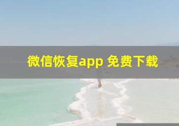 微信恢复app 免费下载