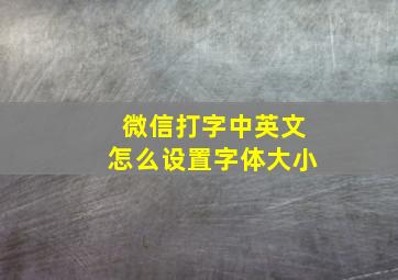 微信打字中英文怎么设置字体大小