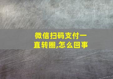 微信扫码支付一直转圈,怎么回事