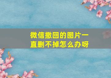 微信撤回的图片一直删不掉怎么办呀