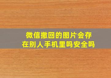 微信撤回的图片会存在别人手机里吗安全吗