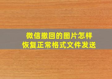 微信撤回的图片怎样恢复正常格式文件发送