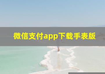 微信支付app下载手表版