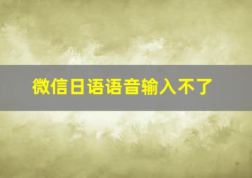 微信日语语音输入不了