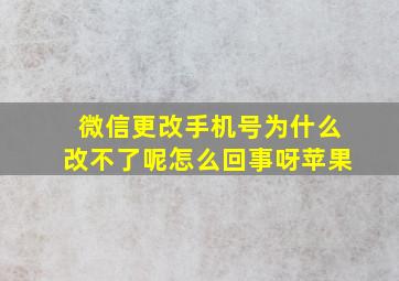 微信更改手机号为什么改不了呢怎么回事呀苹果