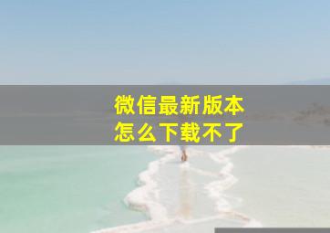 微信最新版本怎么下载不了