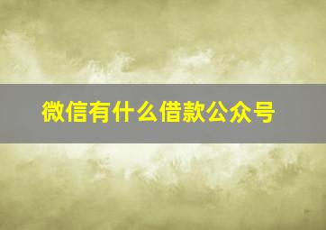 微信有什么借款公众号