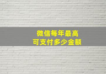 微信每年最高可支付多少金额