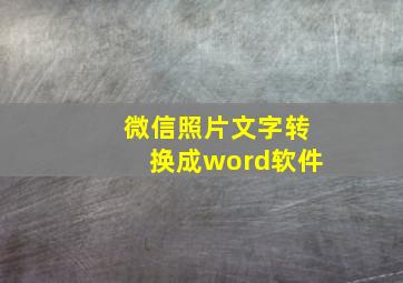 微信照片文字转换成word软件