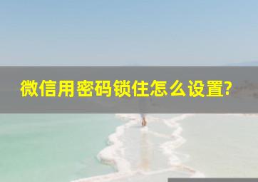 微信用密码锁住怎么设置?