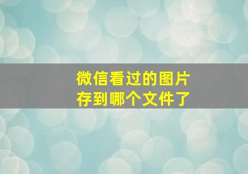 微信看过的图片存到哪个文件了