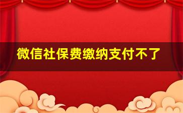 微信社保费缴纳支付不了