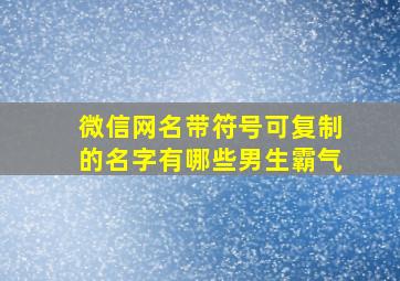 微信网名带符号可复制的名字有哪些男生霸气