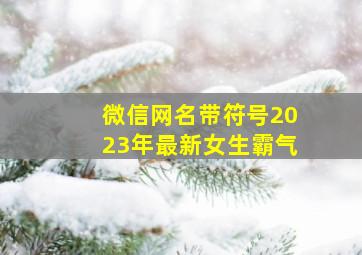 微信网名带符号2023年最新女生霸气