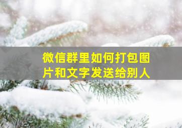 微信群里如何打包图片和文字发送给别人