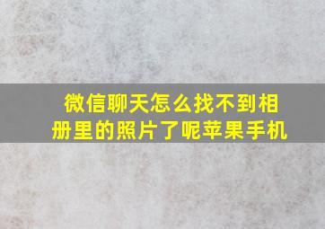 微信聊天怎么找不到相册里的照片了呢苹果手机