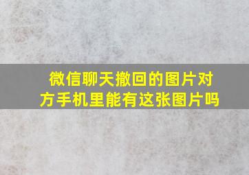 微信聊天撤回的图片对方手机里能有这张图片吗