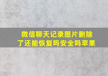 微信聊天记录图片删除了还能恢复吗安全吗苹果