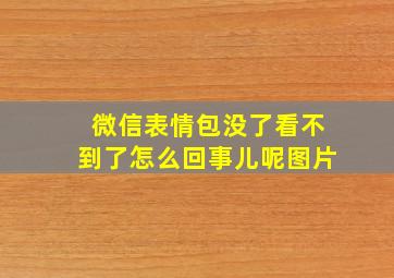 微信表情包没了看不到了怎么回事儿呢图片