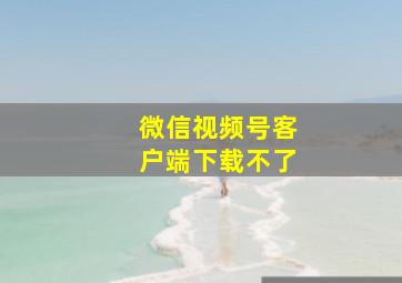 微信视频号客户端下载不了