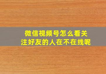 微信视频号怎么看关注好友的人在不在线呢