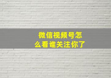 微信视频号怎么看谁关注你了