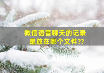 微信语音聊天的记录是放在哪个文件??