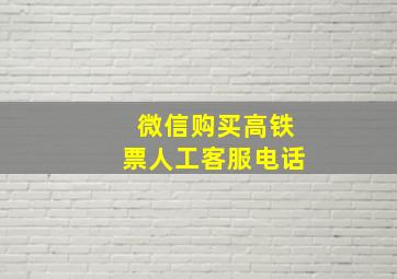 微信购买高铁票人工客服电话