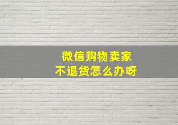 微信购物卖家不退货怎么办呀