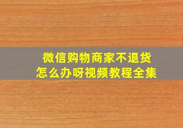 微信购物商家不退货怎么办呀视频教程全集