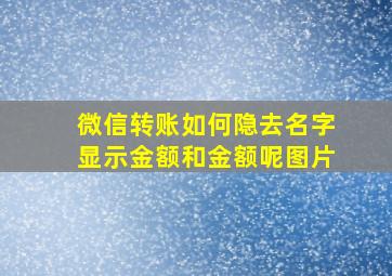 微信转账如何隐去名字显示金额和金额呢图片