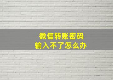 微信转账密码输入不了怎么办