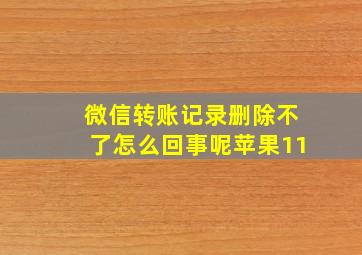 微信转账记录删除不了怎么回事呢苹果11