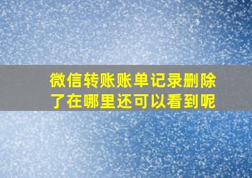 微信转账账单记录删除了在哪里还可以看到呢