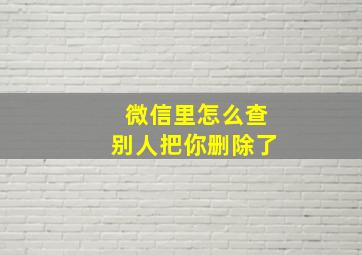 微信里怎么查别人把你删除了