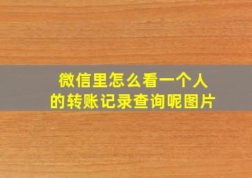 微信里怎么看一个人的转账记录查询呢图片