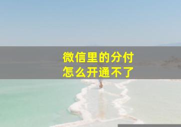 微信里的分付怎么开通不了