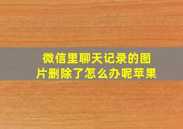 微信里聊天记录的图片删除了怎么办呢苹果