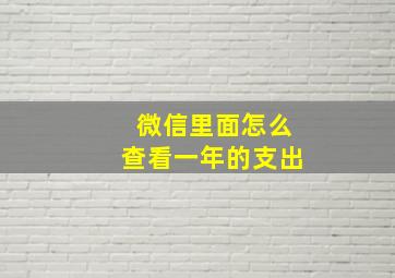 微信里面怎么查看一年的支出