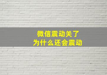 微信震动关了为什么还会震动