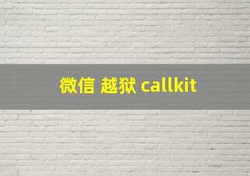 微信 越狱 callkit