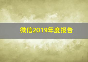 微信2019年度报告