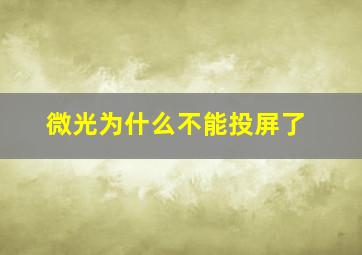 微光为什么不能投屏了