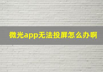 微光app无法投屏怎么办啊