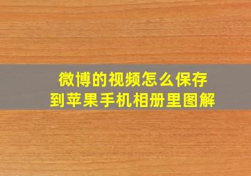 微博的视频怎么保存到苹果手机相册里图解