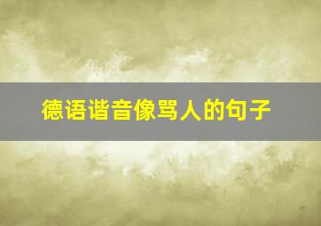 德语谐音像骂人的句子