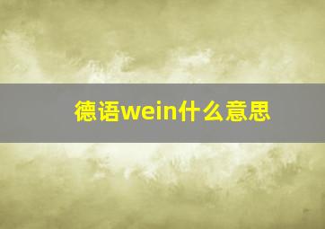 德语wein什么意思