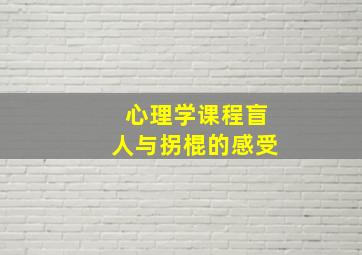 心理学课程盲人与拐棍的感受