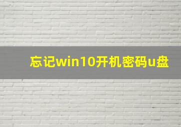 忘记win10开机密码u盘