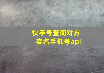 快手号查询对方实名手机号api